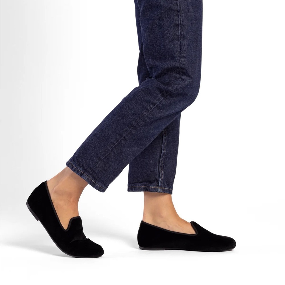 Birdies The New Starling Black Velvet Loafers, ASO Meghan Markle - Picture 2 of 9